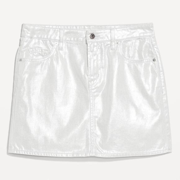 Old Navy Silver Shine Mid-Rise OG Mini Skirt - Picture 11 of 15